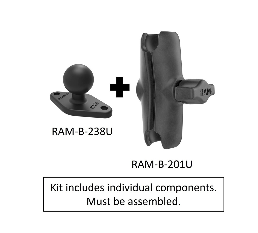 RAM® Double Socket Arm with Diamond Plate